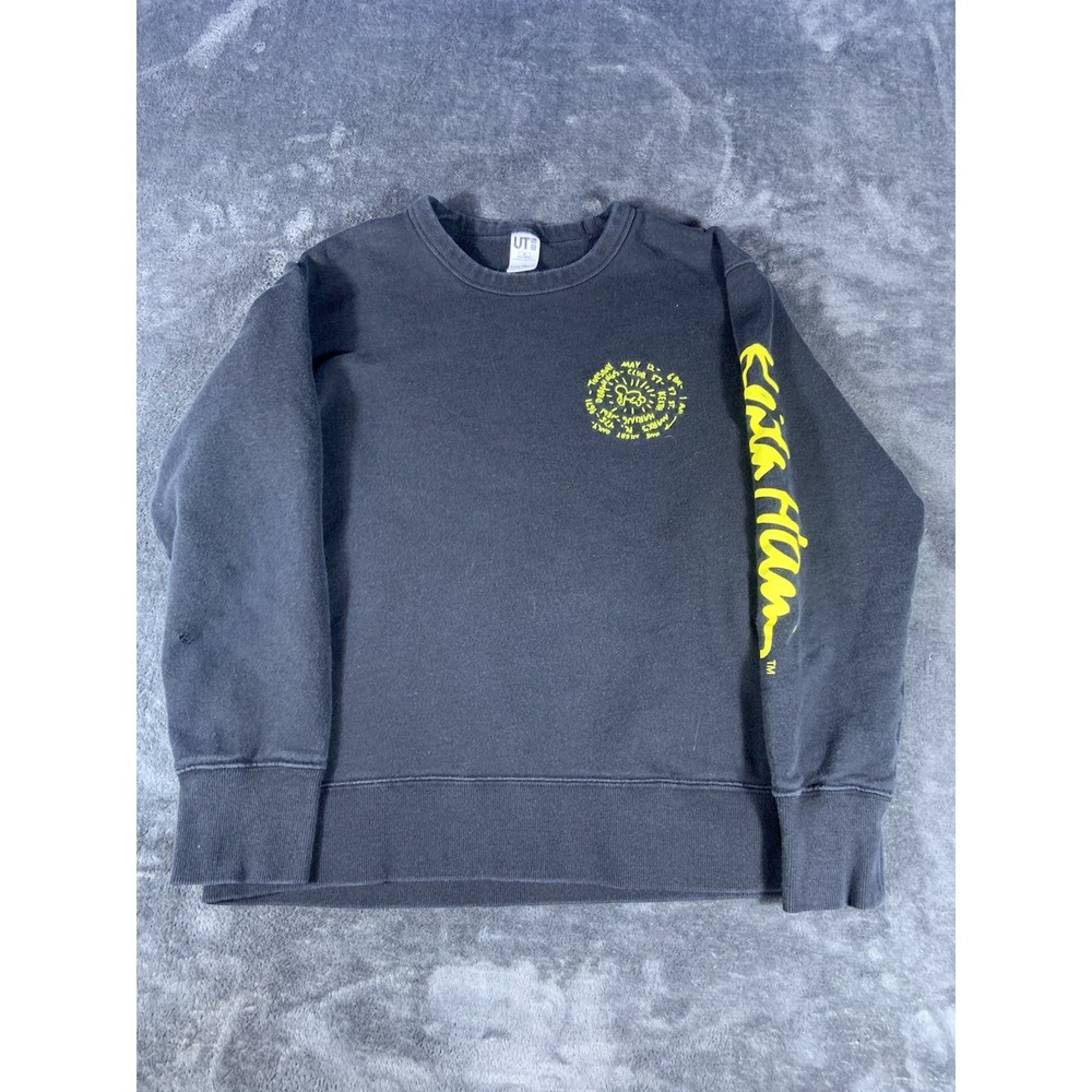 Uniqlo x Keith Haring Sweatshirt Mens Size Medium Black Crewneck Art Pullover